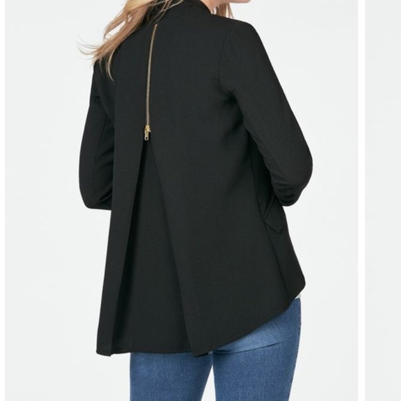 JUSTFAB Zip Back Blazer in Burgundy - Picture 1 of 6